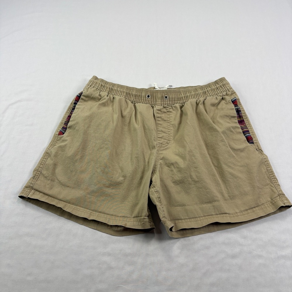 Wowie Shorts Mens Large Brown Chino Aztec Pockets Stretch Preppy Casual
